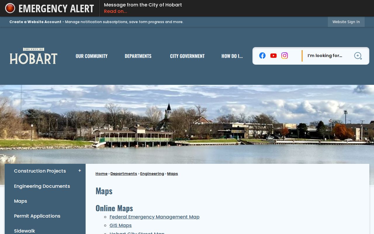 Hobart street directory city GIS and map index