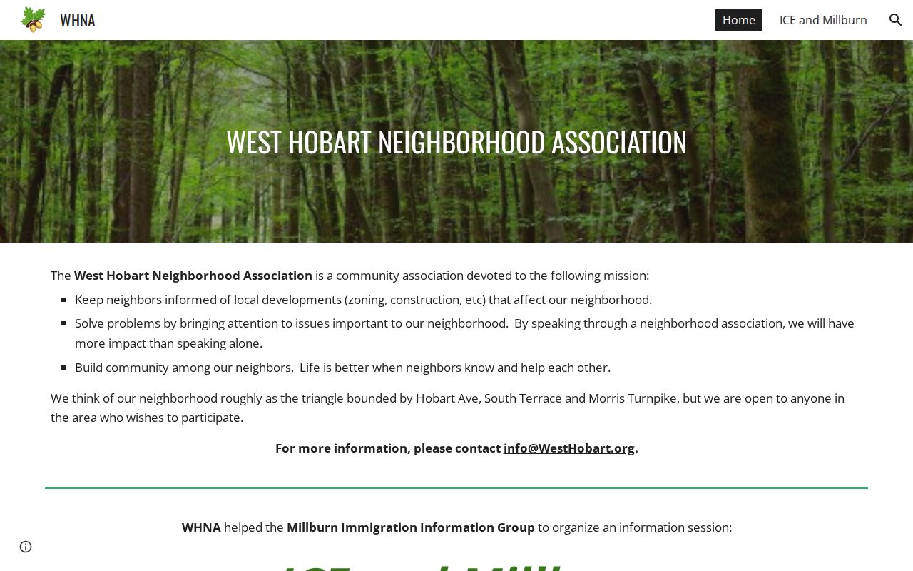 West Hobart Neighborhood Association public boundary and mission page